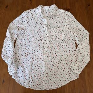 beach lunch lounge collection Hearts Lips / Kisses Button Down Shirt - Small